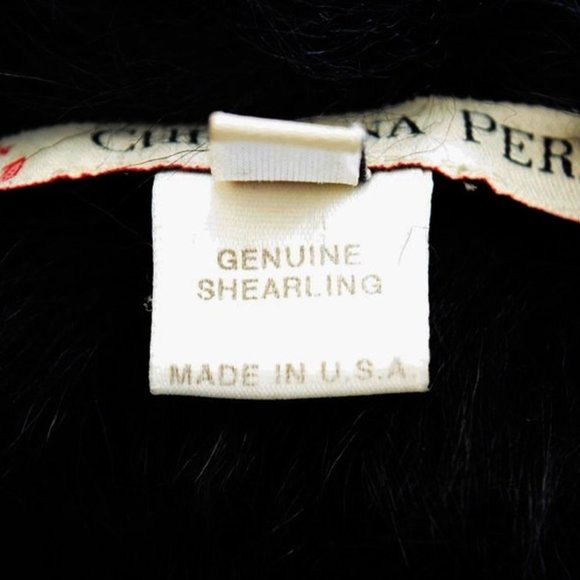 Designer Christina Perrin Black Shearling Jacket - Picture 2 of 10